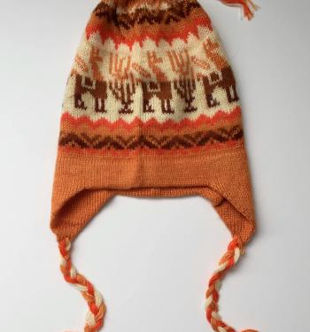 Knit Hat Chullo Light Orange