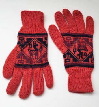 Winter Knit Gloves Orange